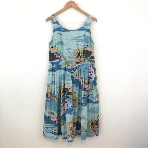 Boden Dresses & Skirts - Boden Tall Nancy Dress Riviera Print Blue Beach